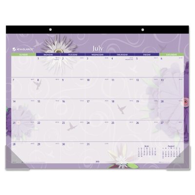 AT-A-GLANCE - Paper Flowers Desk Pad, 22 x 17 -  2016