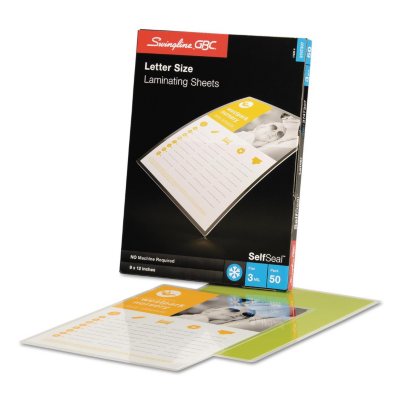Swingline GBC - SelfSeal Self Adhesives Laminating, 3 mil, 9 x 12 -  50/Pack