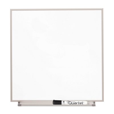 Quartet Magnetic Dry Erase Board - Painted Steel - Aluminum Frame - White - 16" x 16"