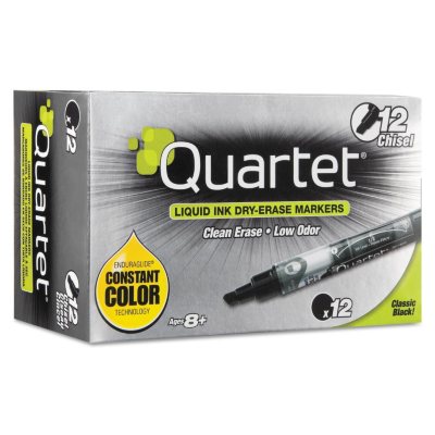 Quartet - EnduraGlide Dry Erase Marker, Black -  Dozen