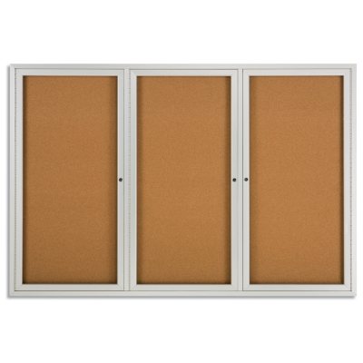 Quartet - Enclosed Indoor Cork Bulletin Board with Hinged Doors