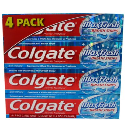 UPC 035000765147 product image for Colgate MaxWhite Toothpaste, Crystal Mint (7.8 oz, 4 pk.) | upcitemdb.com