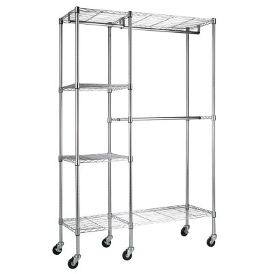 UPC 035441880010 product image for Steel Garment Rack in Chrome (48W x 74H x 18D) | upcitemdb.com