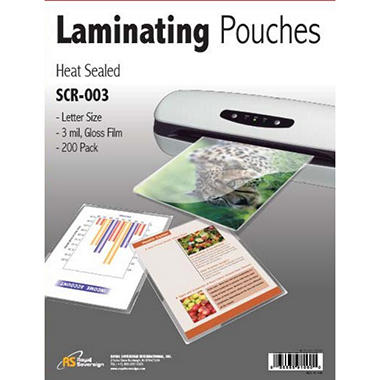 Royal Sovereign Laminating Pouches - 200 Pack