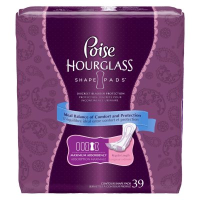 Poise Hourglass Pads Maximum Absorbency - 156 ct.