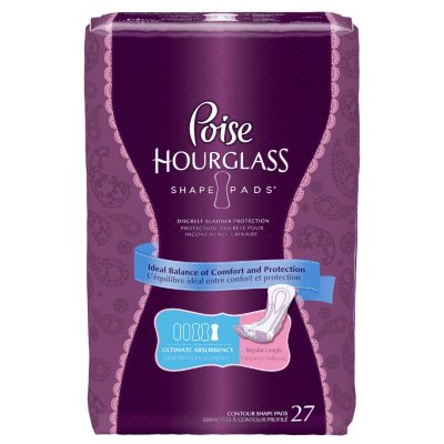 Poise Hourglass Pads Ultimate Absorbency - 108 ct.