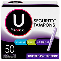 UPC 036000157338 product image for U by Kotex Security Tampons Multi-Pak, Unscented (50 ct.) | upcitemdb.com