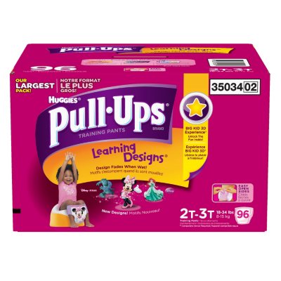 Huggies Pull-Ups Training Pants for Girls, Size 3T-4T (32-40 lbs.), 86 ct.