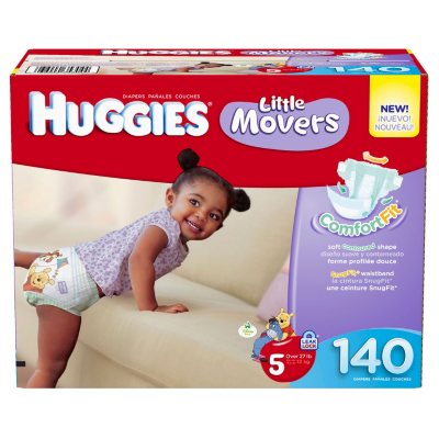 Huggies Little Movers Diapers Economy Pack, Size 5 (27+ lbs.), 140 ct.
