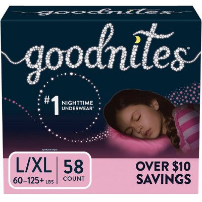 UPC 036000450811 product image for GoodNites Bedtime Underwear for Girls, L/XL (58 ct.) | upcitemdb.com