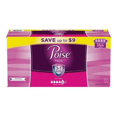 UPC 036000485356 product image for Poise Incontinence Pads, Maximum Absorbency, Long (144 ct.) | upcitemdb.com