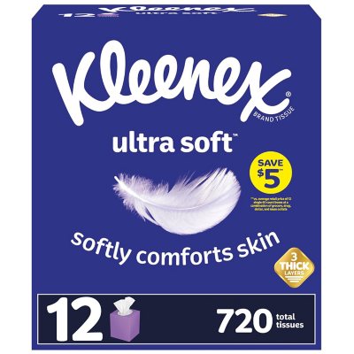 UPC 036000543292 product image for Kleenex Ultra Soft 3-Ply Facial Tissues, Cube Boxes (60 tissues/box, 12 boxes) | upcitemdb.com