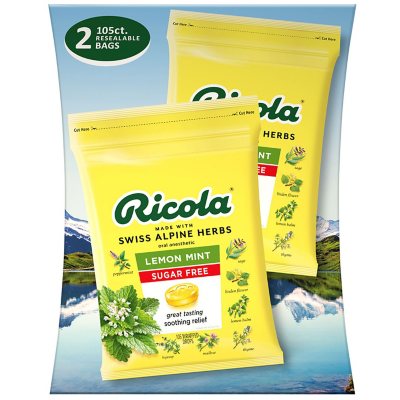 UPC 036602302211 product image for Ricola Sugar-Free Lemon Mint Herb Throat Drops (105 ct.) | upcitemdb.com