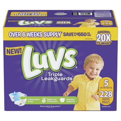 UPC 037000734796 product image for Luvs Ultra Leakguards Diapers, Size 5 (228 ct.) | upcitemdb.com