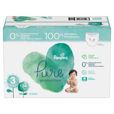 UPC 037000769552 product image for Pampers Pure Protection Diapers, Size 3 (16 - 28 lbs, 124 ct.) | upcitemdb.com