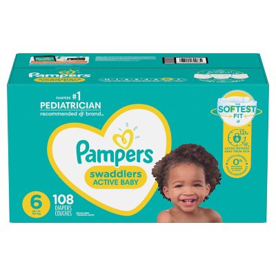 UPC 037000799832 product image for Pampers Swaddlers Diapers, Size 6 (108 ct.) | upcitemdb.com
