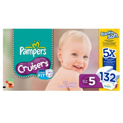 Pampers Cruisers Diapers, Size 5 (27+ lbs.), 132 ct.
