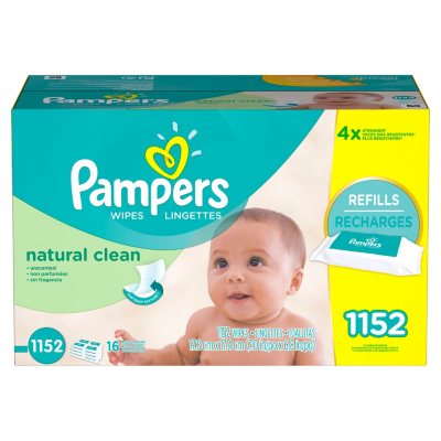 UPC 037000827887 product image for Pampers Natural Clean Baby Wipes, Unscented (1152 ct.) | upcitemdb.com