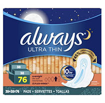 037000847045 UPC - Always Ultra Thin Overnight With Flexi Wings 76 