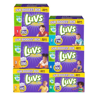 Luvs Ultra Leakguard Diapers, Size 3 (16-28 lbs.), 186 ct.