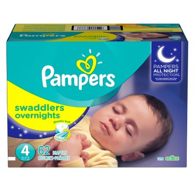 UPC 037000963776 product image for Pampers Swaddlers Overnights Diapers, Size 4 (62 ct.) | upcitemdb.com