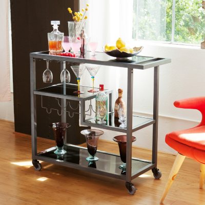 Holly & Martin Kalomar 3pc Adjustable Pub Table & Stools and Zephs Bar Cart