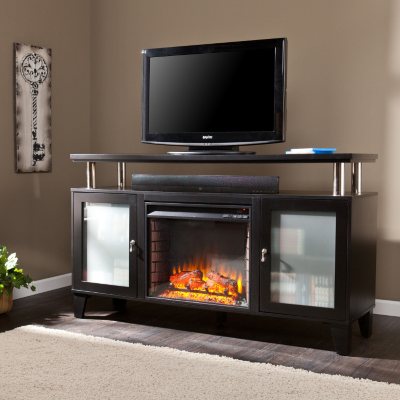 Matrix Media Console Fireplace  - Black