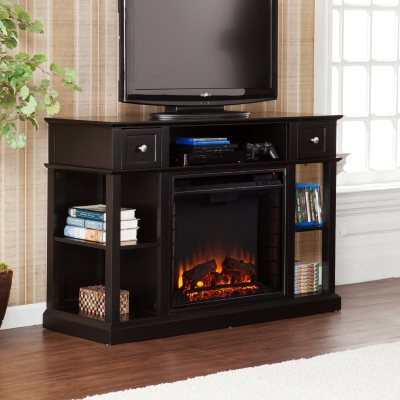 Briggen Media Console Fireplace - Black