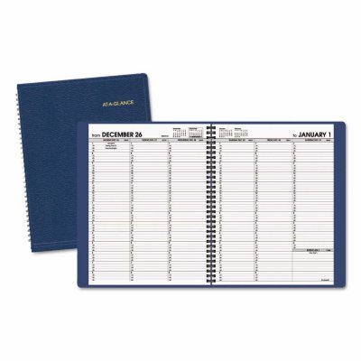 AT-A-GLANCE - Weekly Appointment Book, 8 1/4 x 10 7/8, Navy -  2016-2017