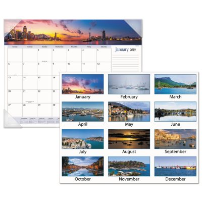 AT-A-GLANCE - Harbor Views Panoramic Desk Pad, 22 x 17, Harbor Views -  2016