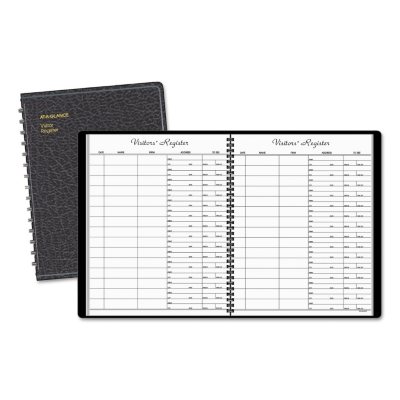 AT-A-GLANCE - Recycled Visitor Register Book, Black -  8 1/2 x 11