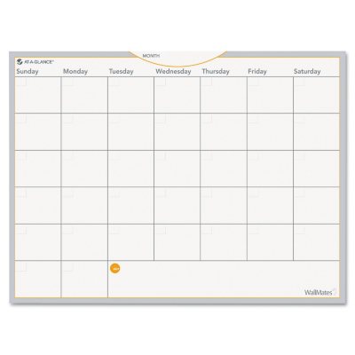 At-A-Glance WallMates Self-Adhesive Dry Erase Monthly Planning Surface - White - 24" x 18"