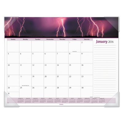 AT-A-GLANCE - Mother Nature Recycled Monthly Desk Pad, 22 x 17 -  2016