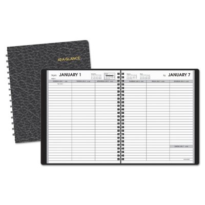 AT-A-GLANCE - Weekly Planner Ruled for Open Scheduling, 6 7/8 x 8 3/4, Black -  2016