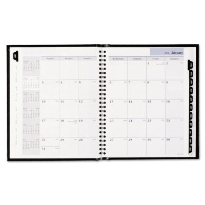 DayMinder - Premiere Monthly Planner, 6 7/8 x 8 3/4, Black -  2016