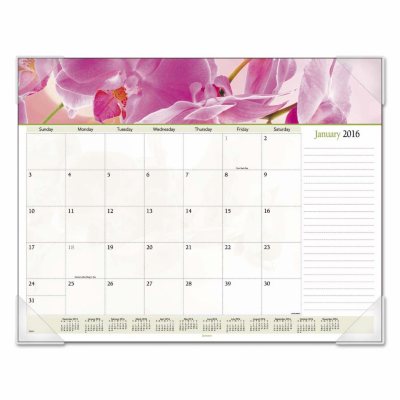 AT-A-GLANCE - Floral Panoramic Desk Pad, 22 x 17, Floral -  2016