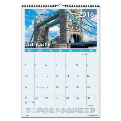 AT-A-GLANCE - European Destinations Wall Calendar, 12 x 17 -  2016