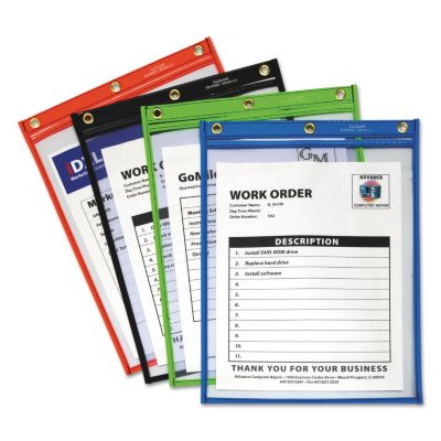 C-Line - Heavy-Duty Super Heavyweight Plus Shop Ticket Holders, Assorted, 12 x 9 -  20/BX