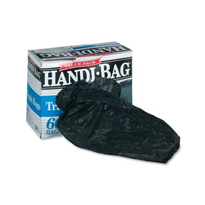 Handi-Bag - Super Value Pack Trash Bags, 30gal, .69mil, 36 x 29.5, Black -  60/Box