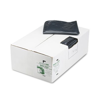 Earthsense Commercial - Recycled Can Liners, 55-60gal, 1.65mil, 38 x 58, Black -  100/Carton