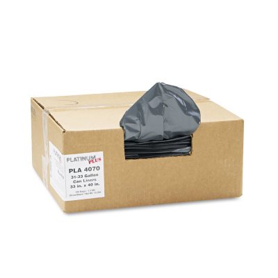 Platinum Plus - Can Liner, Super Hexene Resin 31-33gal, 1.35mil, 40 x 33 -  100/Carton