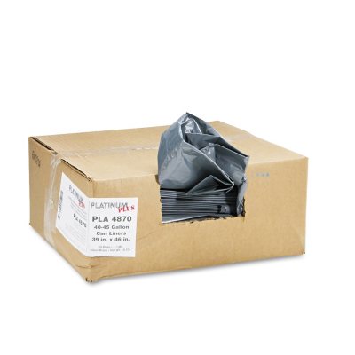 Platinum Plus - Can Liner, Super Hexene Resin 40-45gal, 1.55mil, 39 x 46 -  50/Carton
