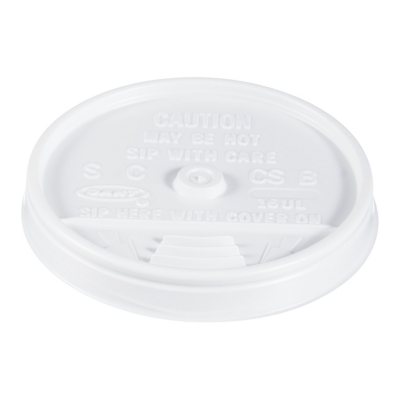 Dart Hot and Cold Foam Cup Plastic Lids, Sip-Thru, 16 oz. (1,000 ct.)