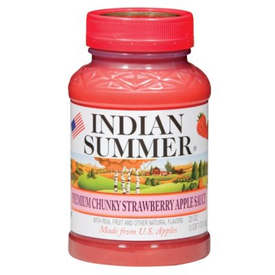 Indian Summer Premium Chunky Strawberry Applesauce (12 pk., 23 oz.)