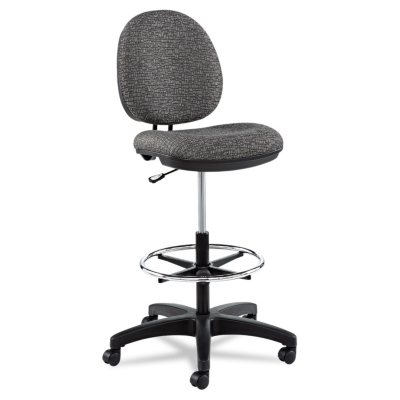 Alera - Interval Series Swivel Task Stool, 100% Acrylic With Tone-On-Tone Pattern, Gray