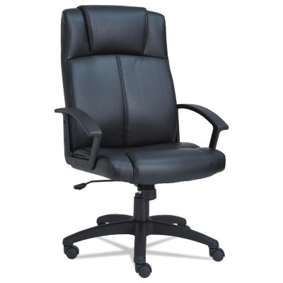 Alera CL Series High-Back Leather Chair, Black