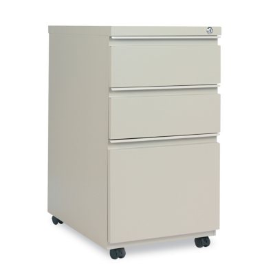 Alera Three-Drawer Mobile Pedestal File with Full-Length Pull - Putty