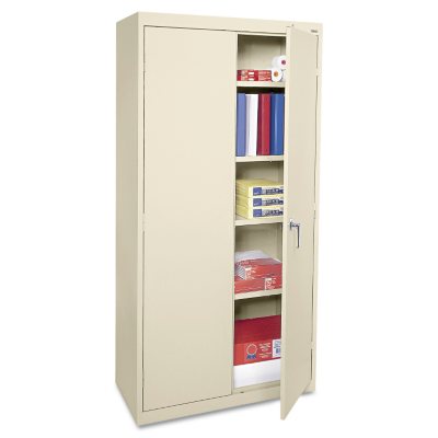 Alera - Economy Assembled Storage Cabinet, 72" High - Putty