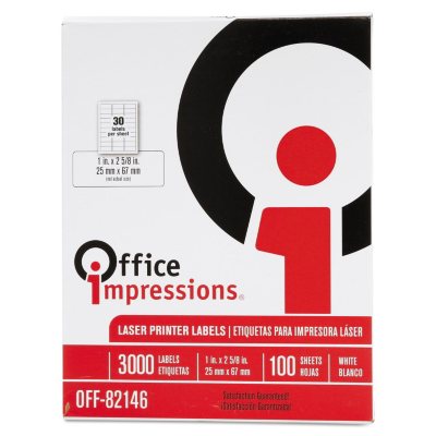 Office Impressions - Laser Computer Labels - 2 5/8