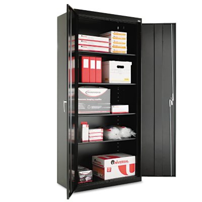 Alera - Assembled Welded Storage Cabinet, 18" - Black